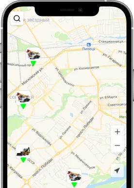 Интерфейс мобильного приложения для аренды спецтехники